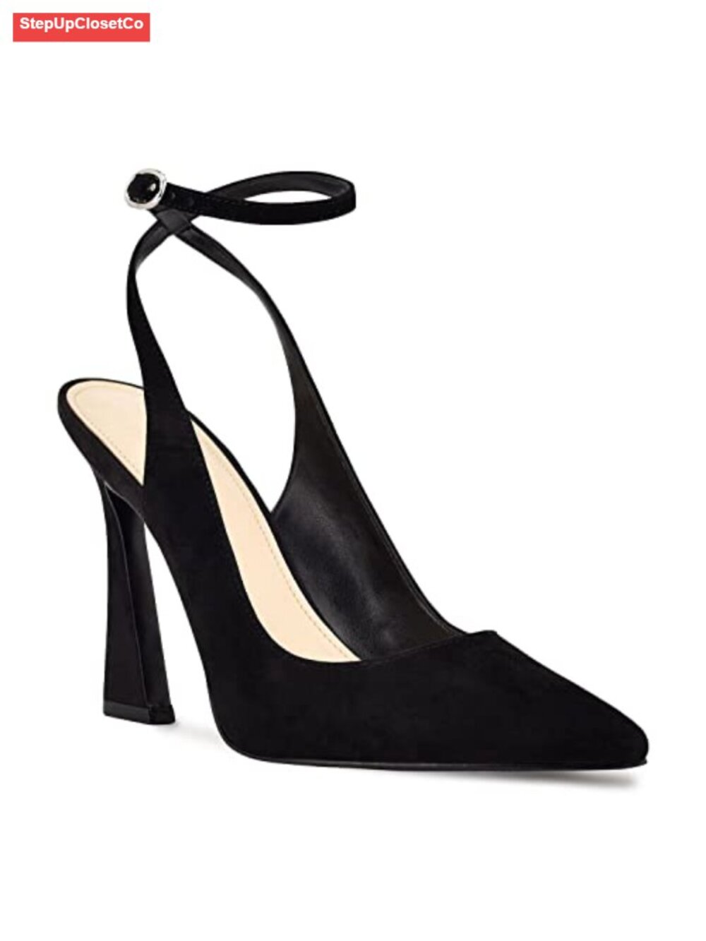Womens Pointed Toe Slingback Heels High Heel Wedding Pumps Faux Leather